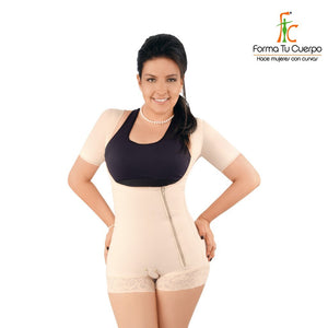 Faja Cachetera Tira Ancha Cremallera Beige -  (Ref. O-005)