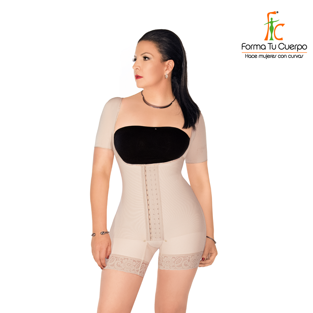 Faja Media Pierna Tira Ancha Broche Beige - (Ref. O-015)