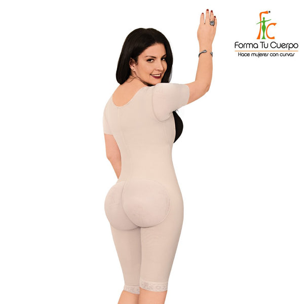 Faja Rodilla Tira Ancha Cremallera Beige - (Ref. O-024)