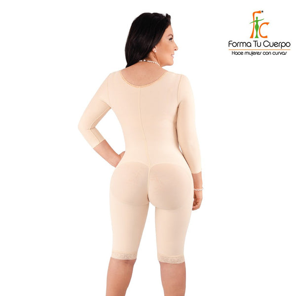 Faja Pacifica Rodilla Tira Ancha 35 cm Cremallera Beige - (Ref. O-102)