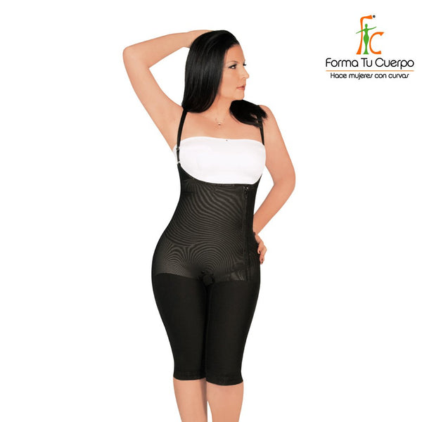 Faja Rodilla Tiras Cremallera Negro - (Ref. O-026 )