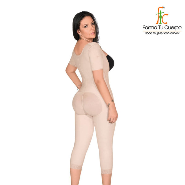 Faja Tobillo Tira Ancha Cremallera Beige - (Ref. O-030)