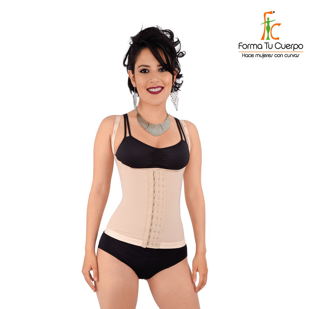 Faja Chaleco Caribe Tiras Broche Beige - (Ref. O-060)