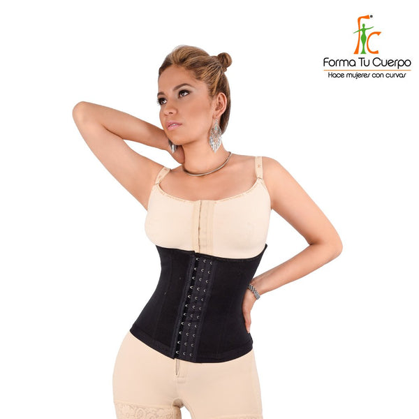 Faja Cinturilla Strapless Latex Broche Negro - (Ref. S-005)